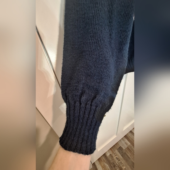 Vintage McGregor Pullover Sweater Fair Isle Ski Patch Large Navy White Mauve 90s - Picture 7 of 12